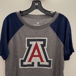 Colosseum Gray and Navy Graphic Tee